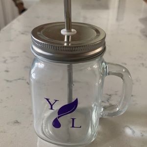 🌻Youngliving Glass jar mug in box